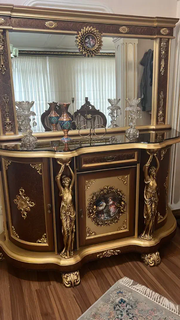 ست اینه کنسول ومیز تی وی چوبی تخت خواب اینه کنسول|بوفه، ویترین، کنسول|تبریز, |دیوار