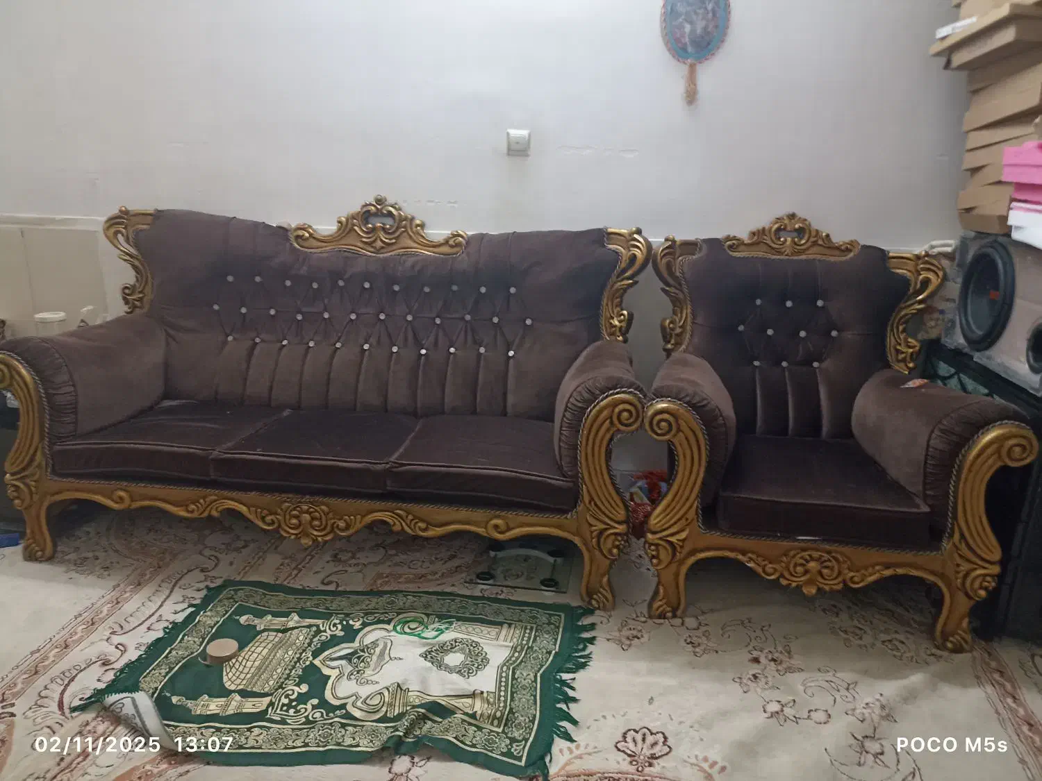 مبل سلطنتی 7 نفره همراه با میز عسلی|مبلمان خانگی و میز عسلی|پاکدشت, پاکدشت (مامازند)|دیوار