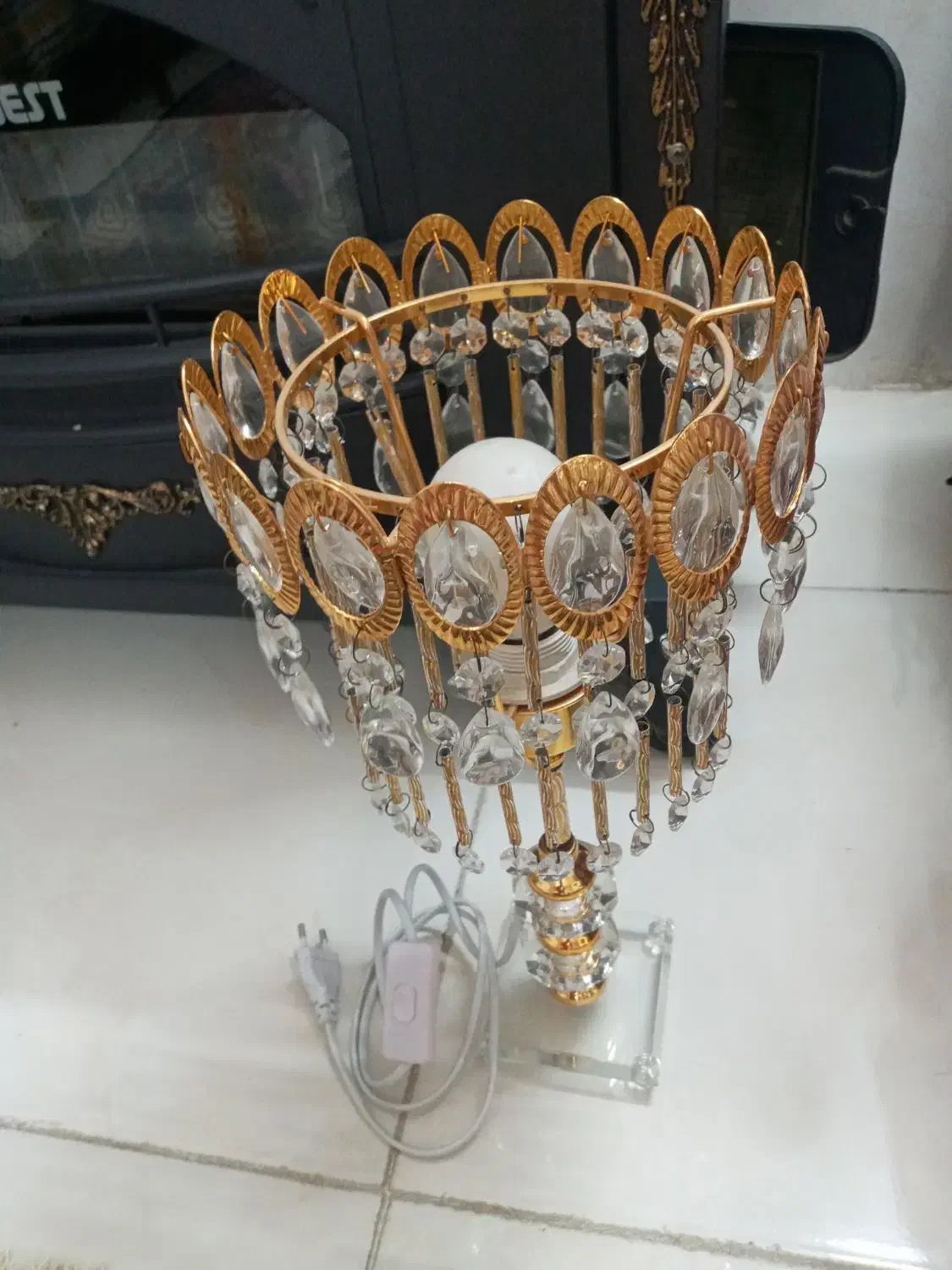 اباژور کریستالی|چراغ خواب و آباژور|مشهد, پنجتن|دیوار