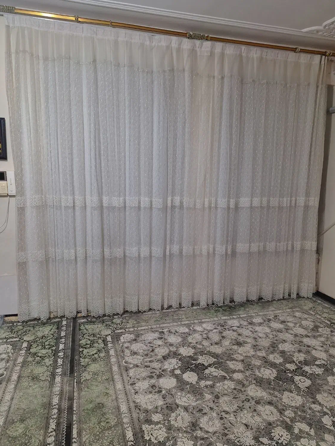 دو عدد پرده سه متری و دونیم متری|پرده، رانر، رومیزی|نورآباد, |دیوار