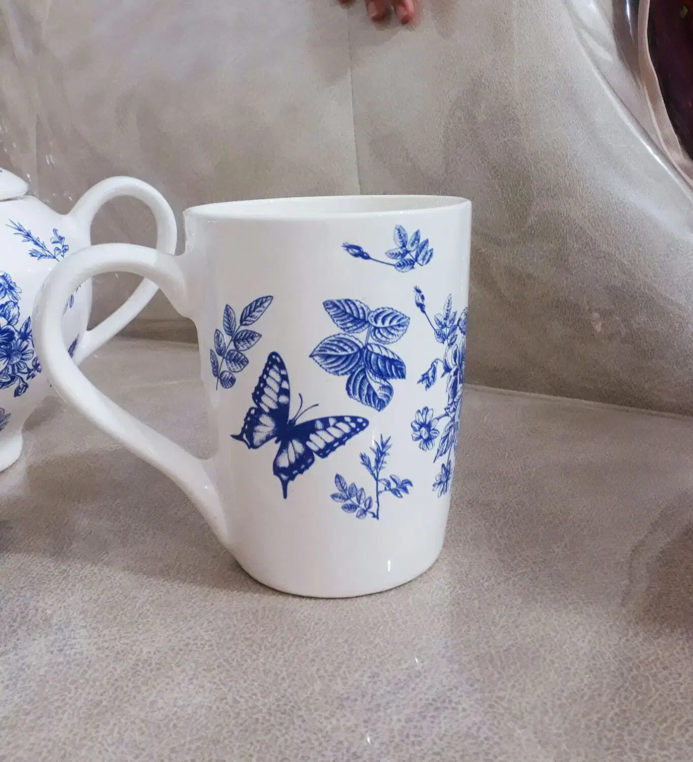 قوری وماگ قلم آبی|قوری، کتری، قهوهساز دستی|کرمانشاه, |دیوار