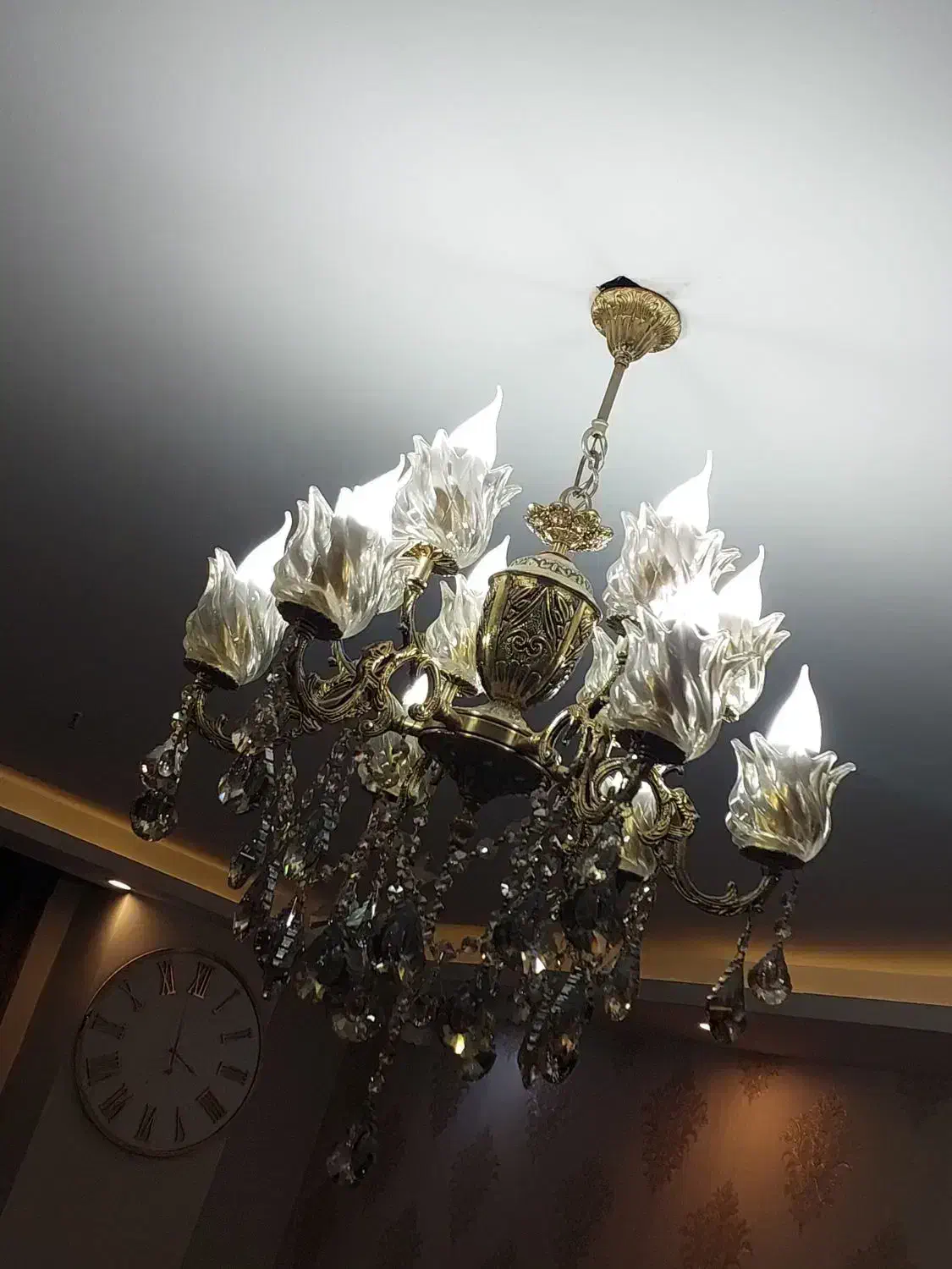 لوستر ۱۲ شعله برنز|لوستر و چراغ آویز|ری, ظهیرآباد|دیوار