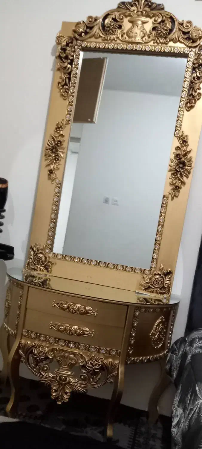 میز آینه آرایشی چوبی|بوفه، ویترین، کنسول|مشهد, حجت|دیوار