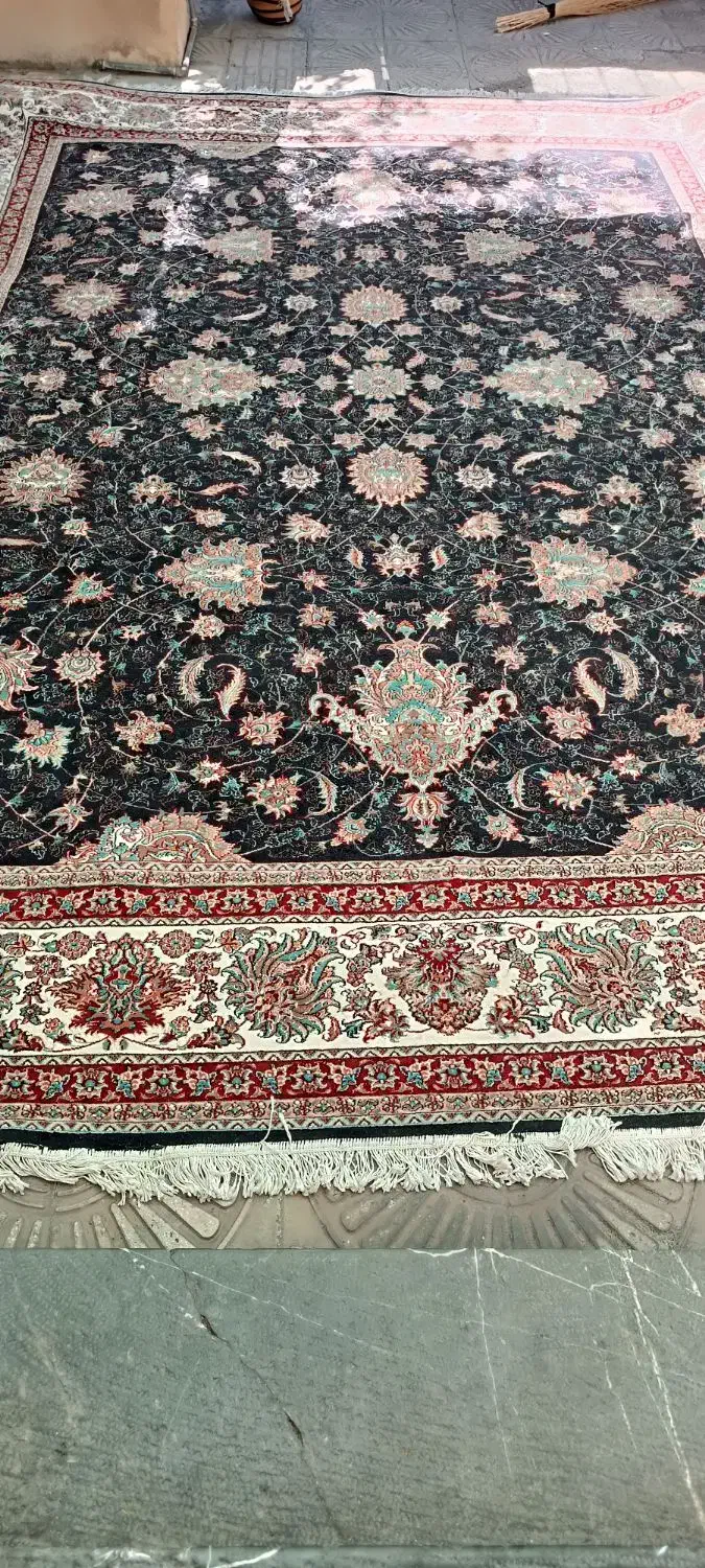 2جفت فرش سرمه ای  ،افشان|فرش|بیستون, |دیوار