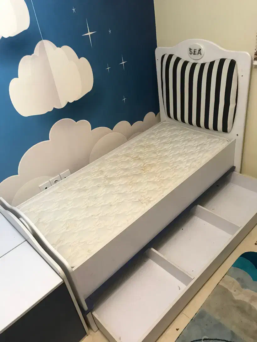 سرویس تخت و کمد ساحل چوب همراه تشک|تخت و سرویس خواب|رشت, معلم|دیوار