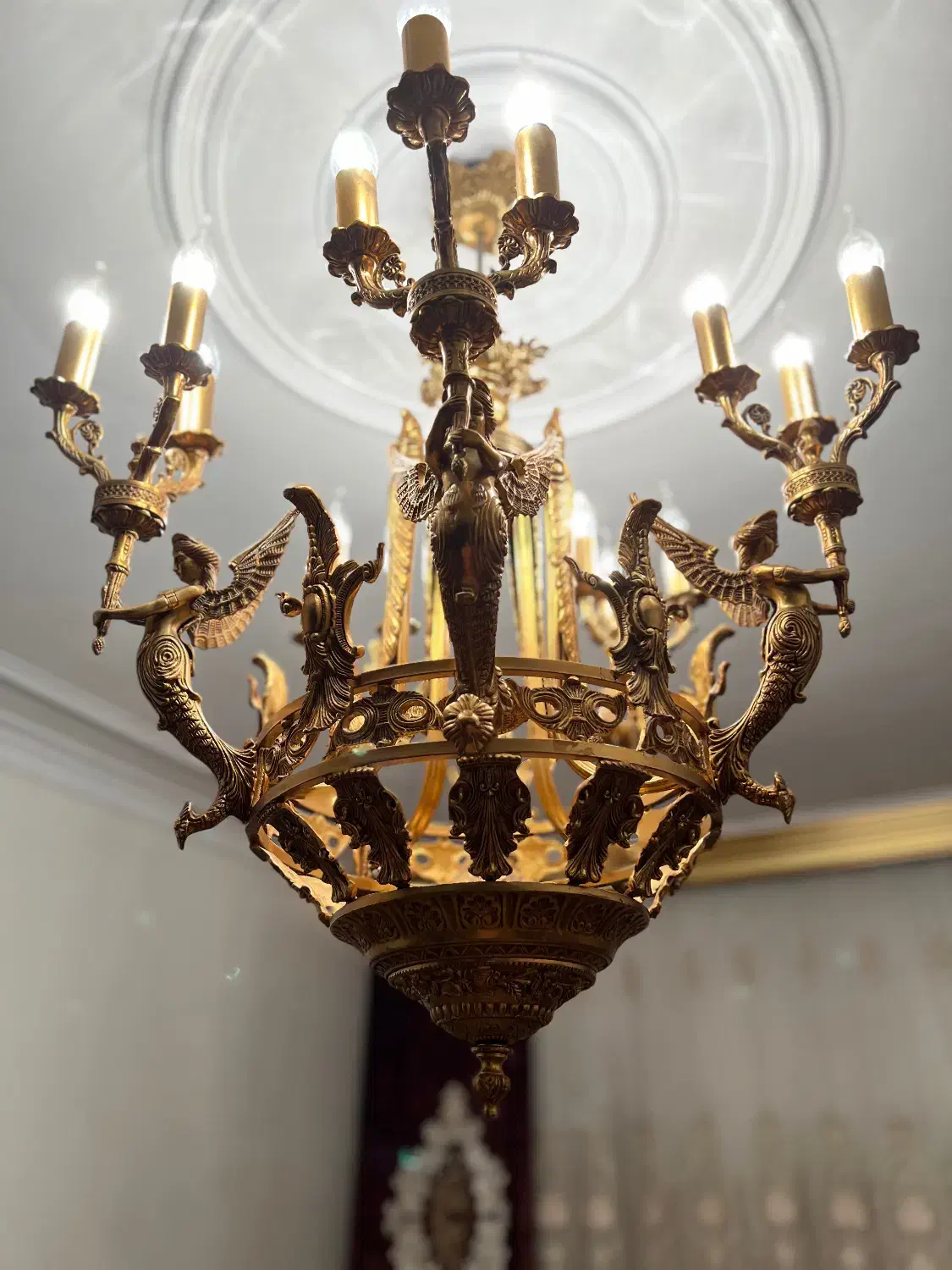 لوستر ۱۵شعله برنز ابکاری|لوستر و چراغ آویز|تهران, تهرانپارس غربی|دیوار