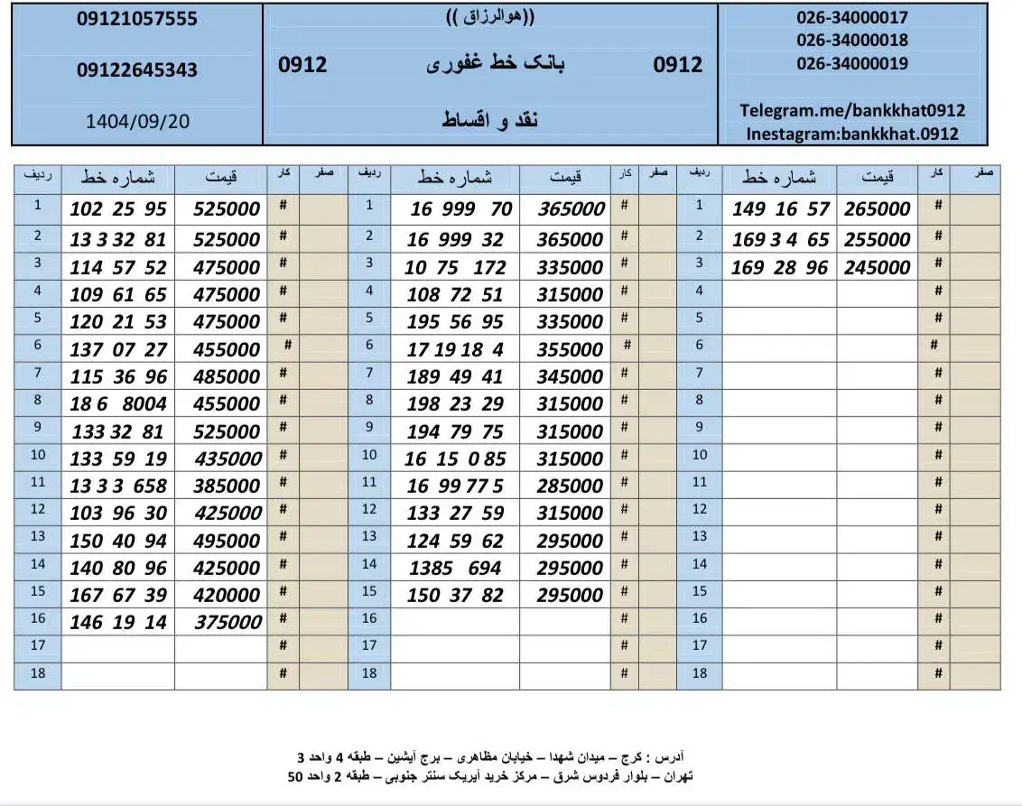 مناسب ترین مجموعه کد‌یک با اقساط 0912.16.15.19.0|سیم‌کارت|تهران, صادقیه|دیوار