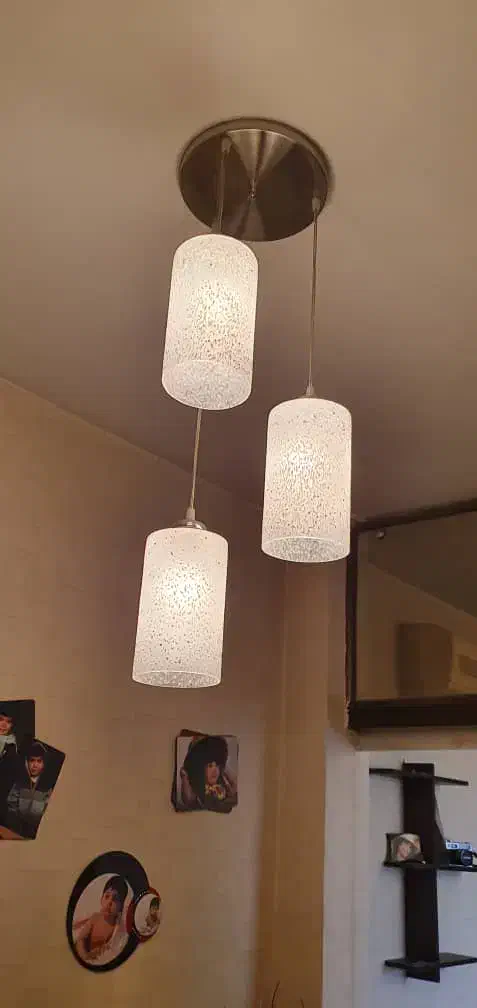 لوستر اویزان سه شاخه طرح حباب استوانه ای|لوستر و چراغ آویز|تهران, ستارخان|دیوار