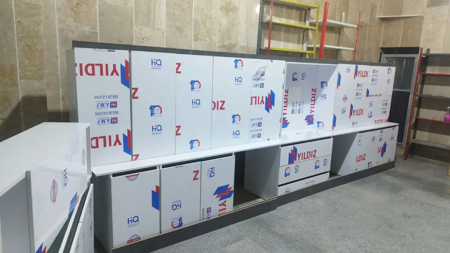 کابینت هایگلاس دستگیره مخفی فروشی|مصالح و تجهیزات ساختمان|کرج, باغستان|دیوار