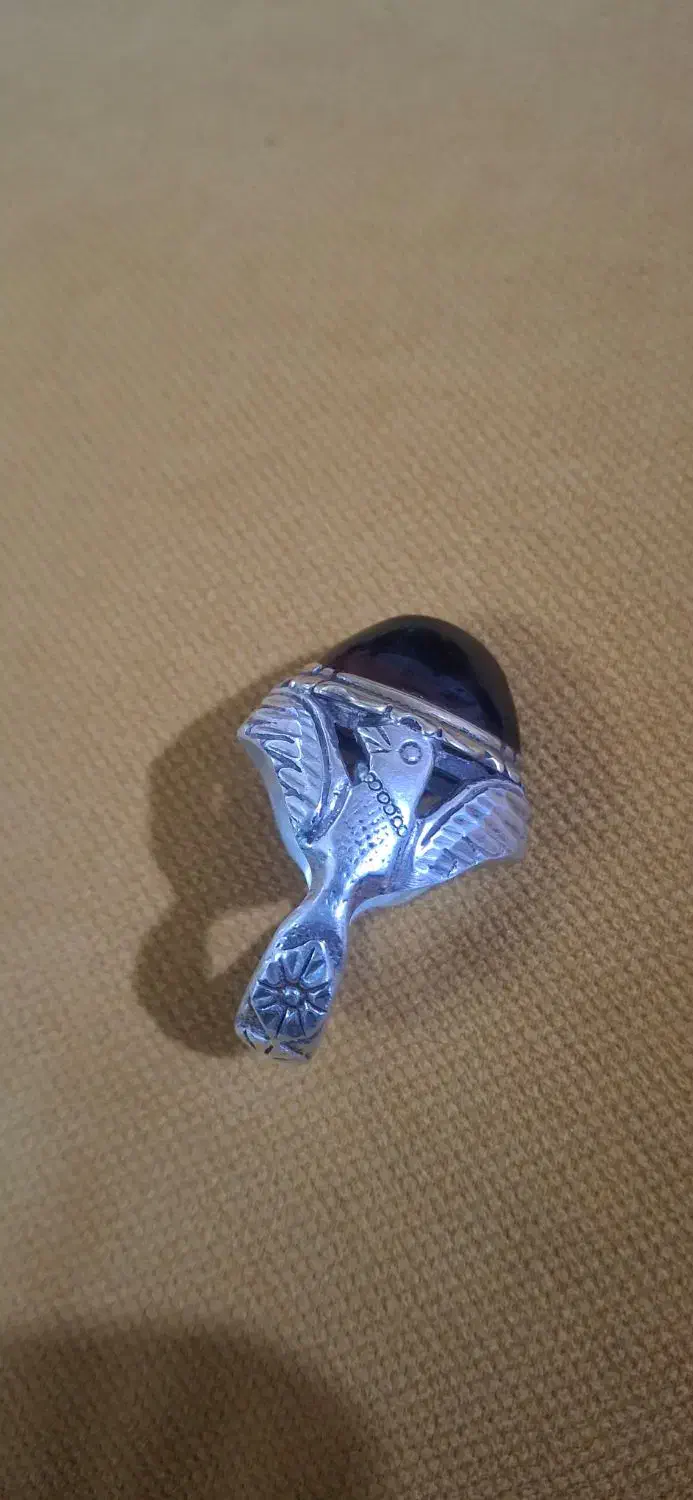 انگشتر نقره با نگین یاقوت سلیمانی|جواهرات|تبریز, |دیوار