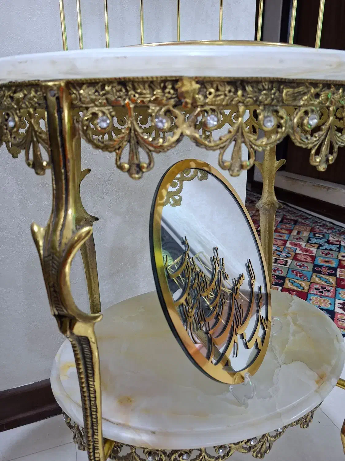 میز برنج اصل خودم سفارشی خریدم برای هفت سین|میز تلفن|قرچک, میرزائی شمالی|دیوار