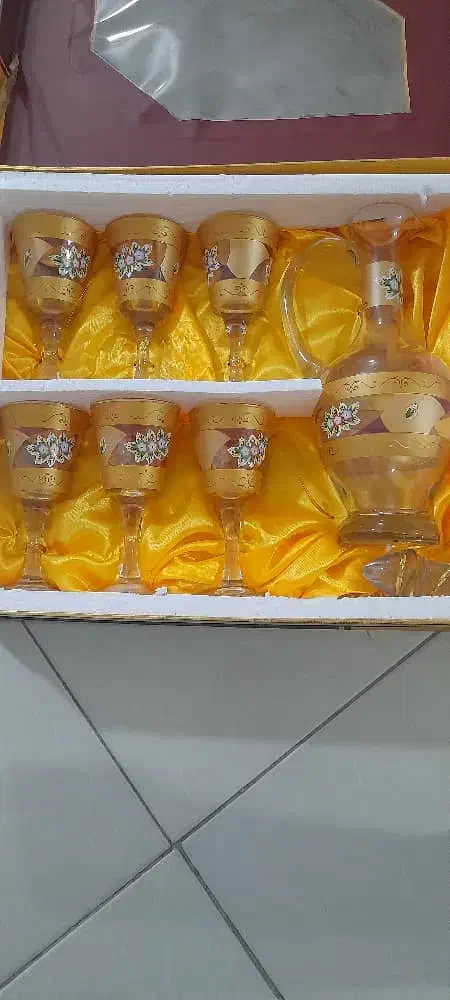 پارچ و لیوان طلایی|صنایع دستی و سایر لوازم تزئینی|تهران, خاک سفید|دیوار