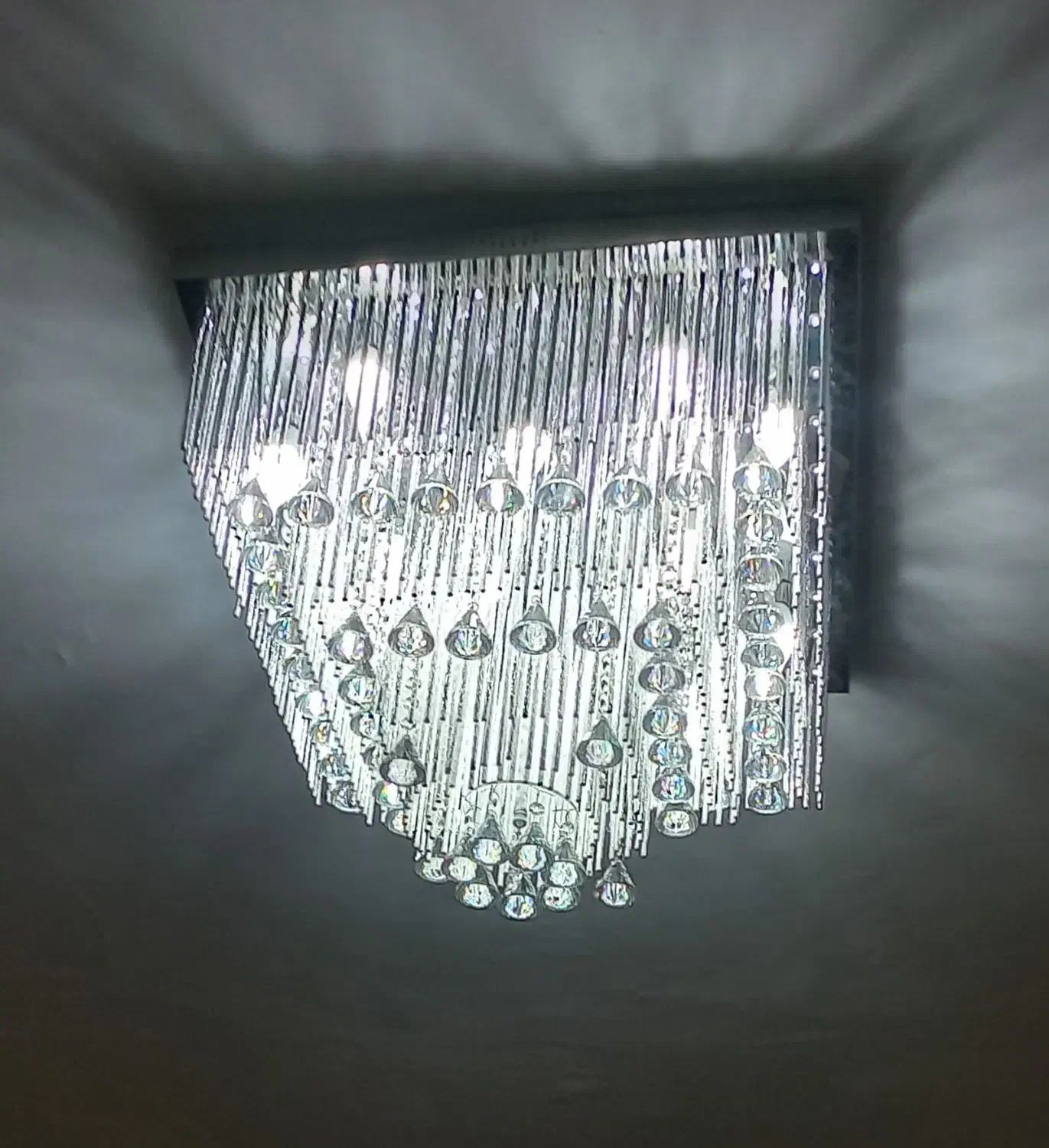 لوستر ۶۰ در ۶۰ کریستالی، لوستر اتاقی، سقفی،اباژور|لوستر و چراغ آویز|ری, ملکآباد|دیوار