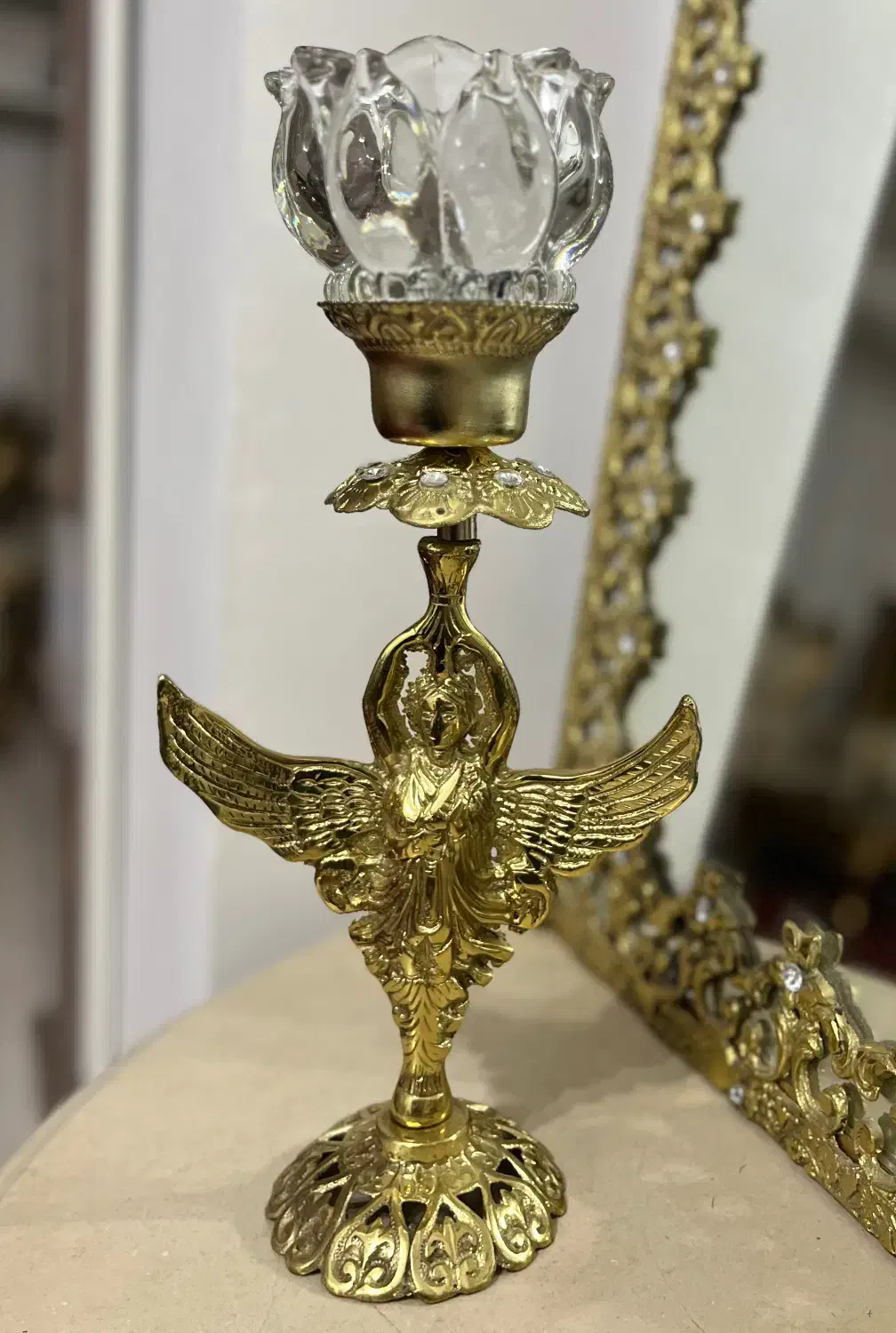 شمعدان برنز طرح فرشته|صنایع دستی و سایر لوازم تزئینی|بوکان, |دیوار