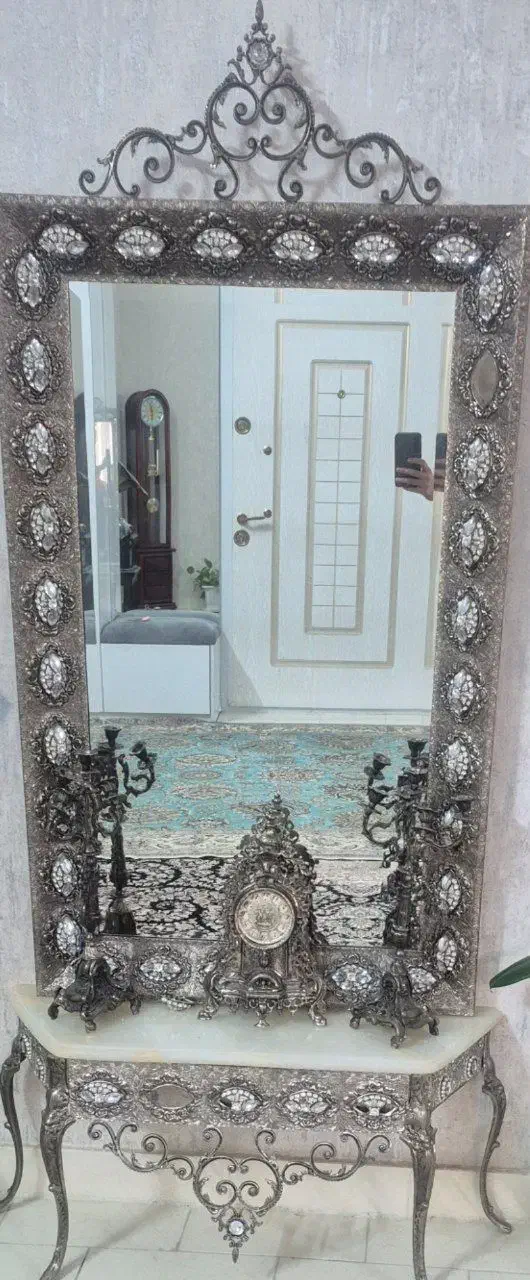 آینه کنسول نقره|بوفه، ویترین، کنسول|شاندیز, |دیوار