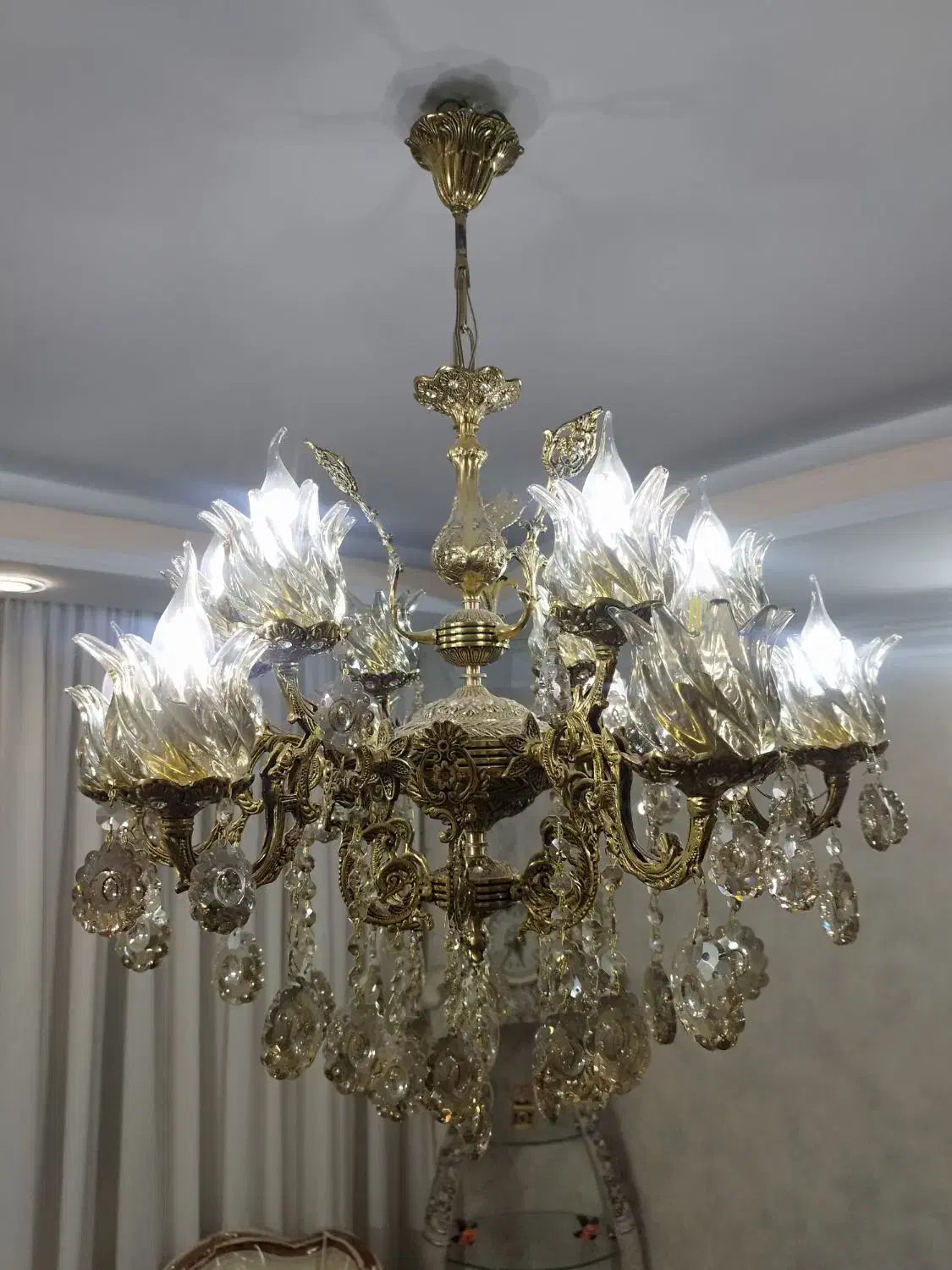 لوستر تمام برنج 2عدد|لوستر و چراغ آویز|قرچک, زیبا شهر|دیوار