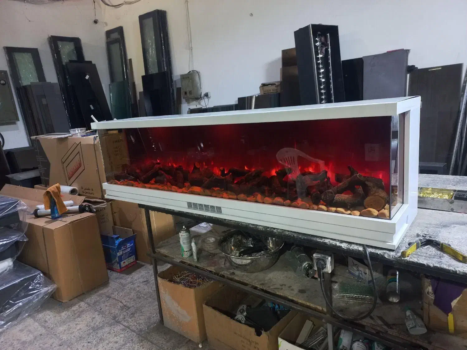 ساخت شومینه های برقی|بخاری، هیتر، شومینه|کرج, کوی کارمندان جنوبی|دیوار