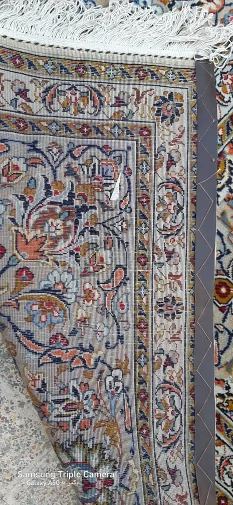 فرش دستبافت شیک کاشان ۱۵ متر زمینه کرم|فرش|همدان, |دیوار