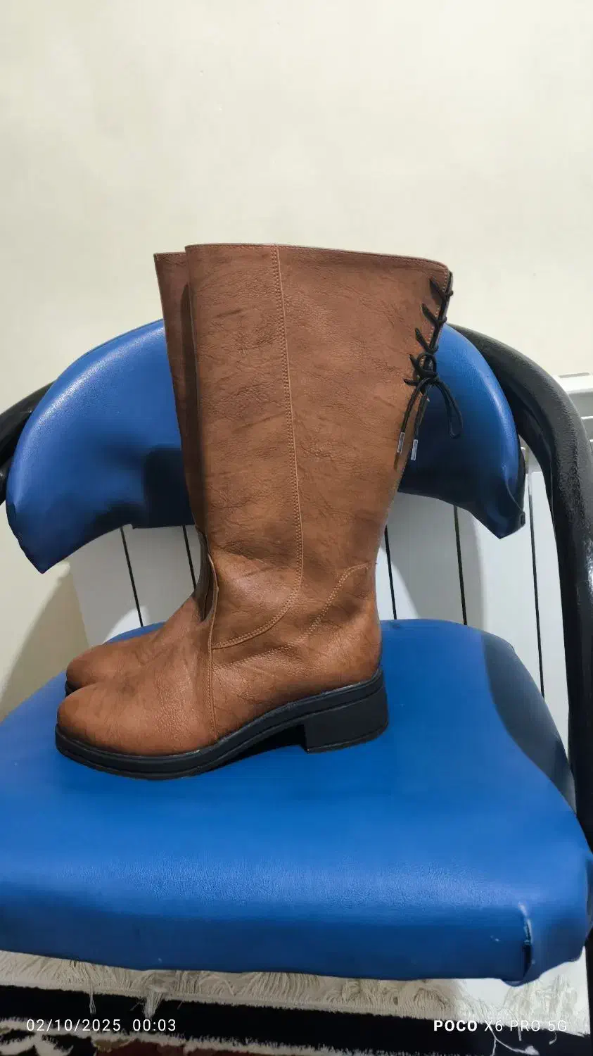 پوتین (بوت) بلند زنانه رنگ قهوهای سایز ۴۰|کیف، کفش، کمربند|پرند, فاز ۵|دیوار