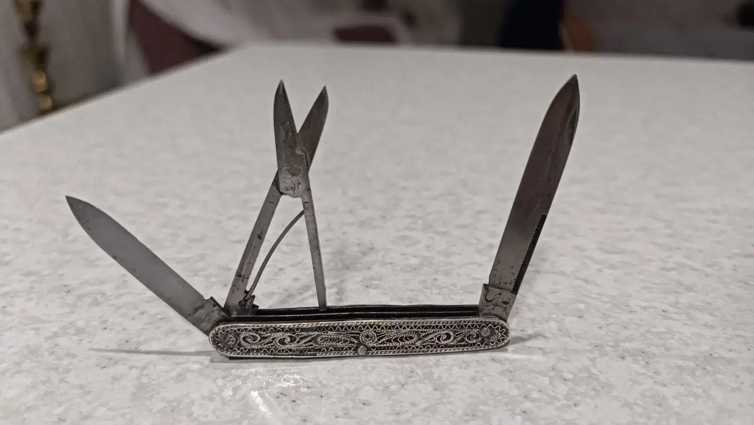 چاقو ملیله نقره|کلکسیون اشیاء عتیقه|دورود, |دیوار