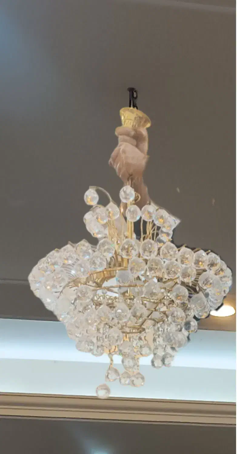 لوستر سقفی کریستالی|لوستر و چراغ آویز|گلستان (تهران), |دیوار