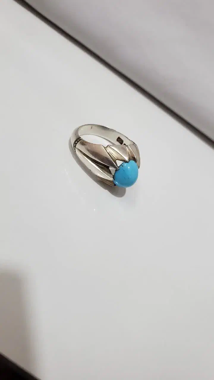 فروش انگشتر فیروزه نیشابور صاف تراش دامله رکاب دست|جواهرات|قم, هنرستان|دیوار