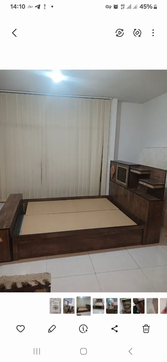 تختخواب ۲ نفره ۱۸۰×۲۰۰|تخت و سرویس خواب|شاهین‌شهر, خانه کارگر|دیوار