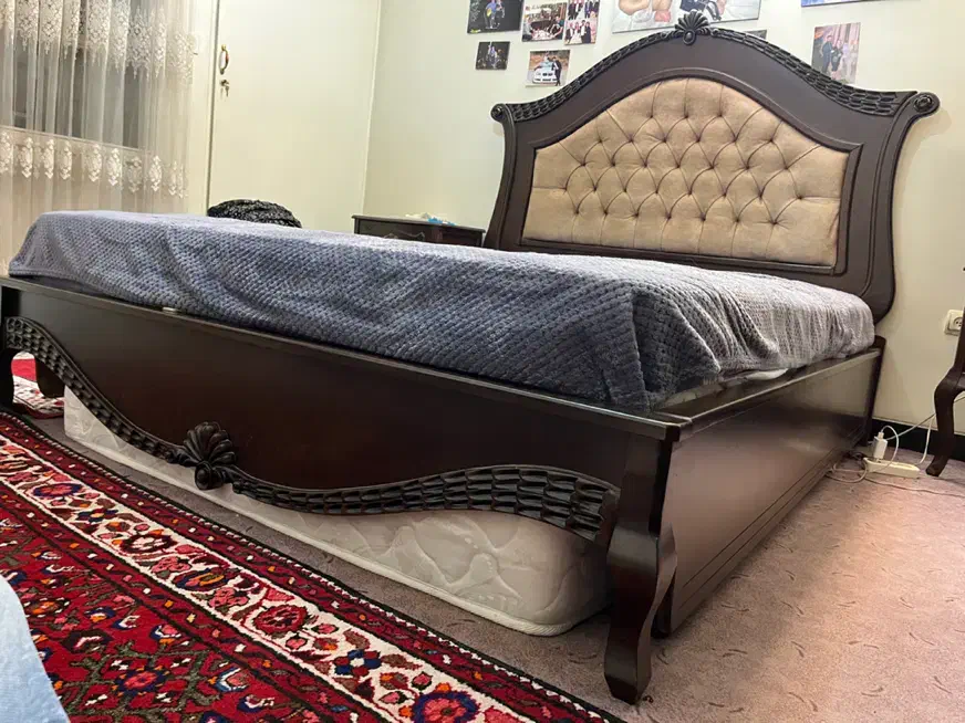 سرویس خواب دونفره همراه تشک|تخت و سرویس خواب|ری, دولت‌آباد|دیوار