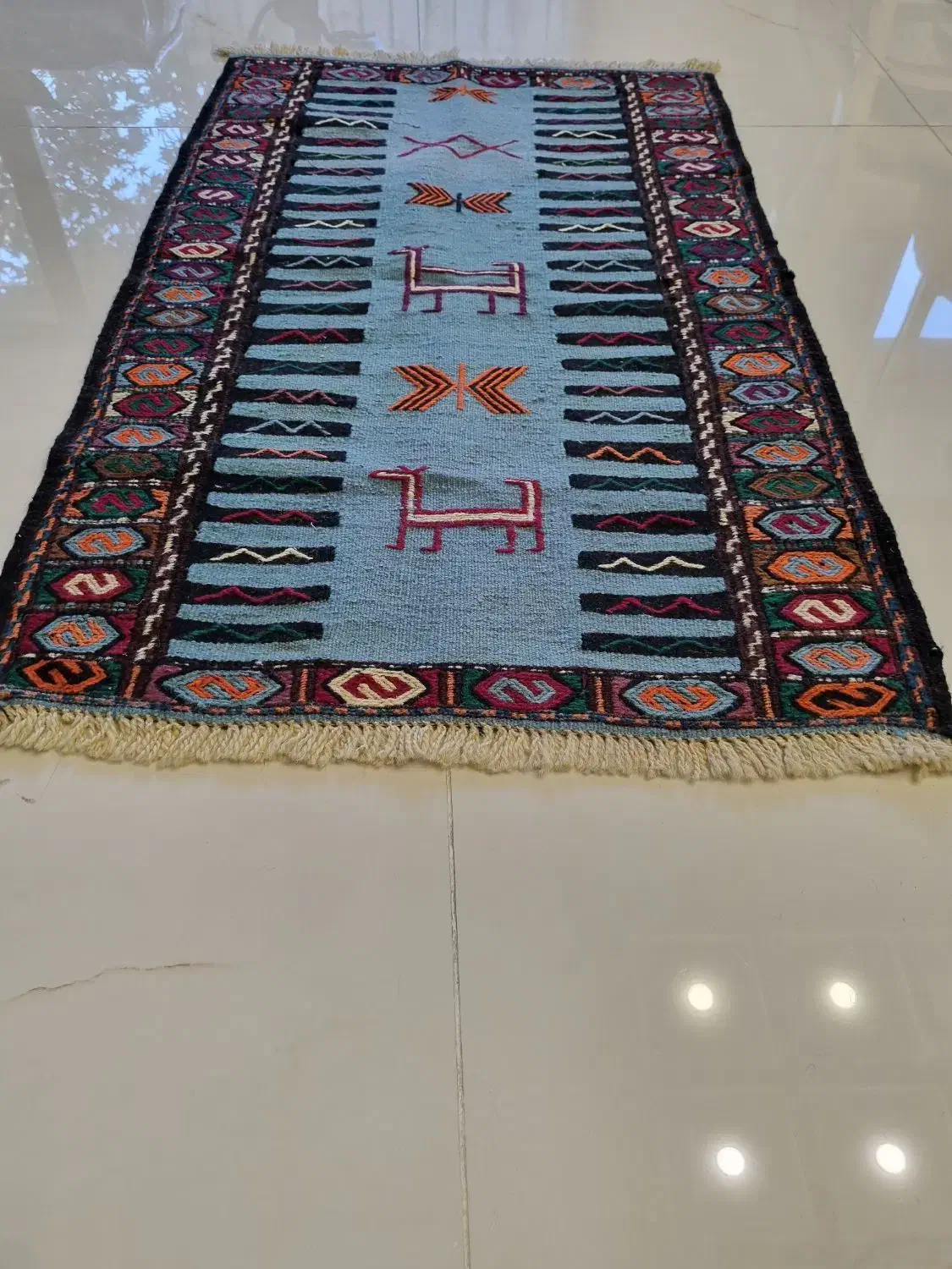 3 عددگلیم فرش دستباف و 5عدد کوسن دستباف|گلیم، جاجیم، گبه|مشهد, گوهرشاد|دیوار