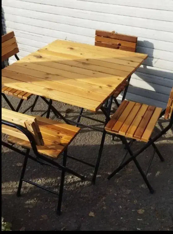 غذاخوری ۴نفره تاشو چوب روس|میز و صندلی غذاخوری|بوشهر, |دیوار