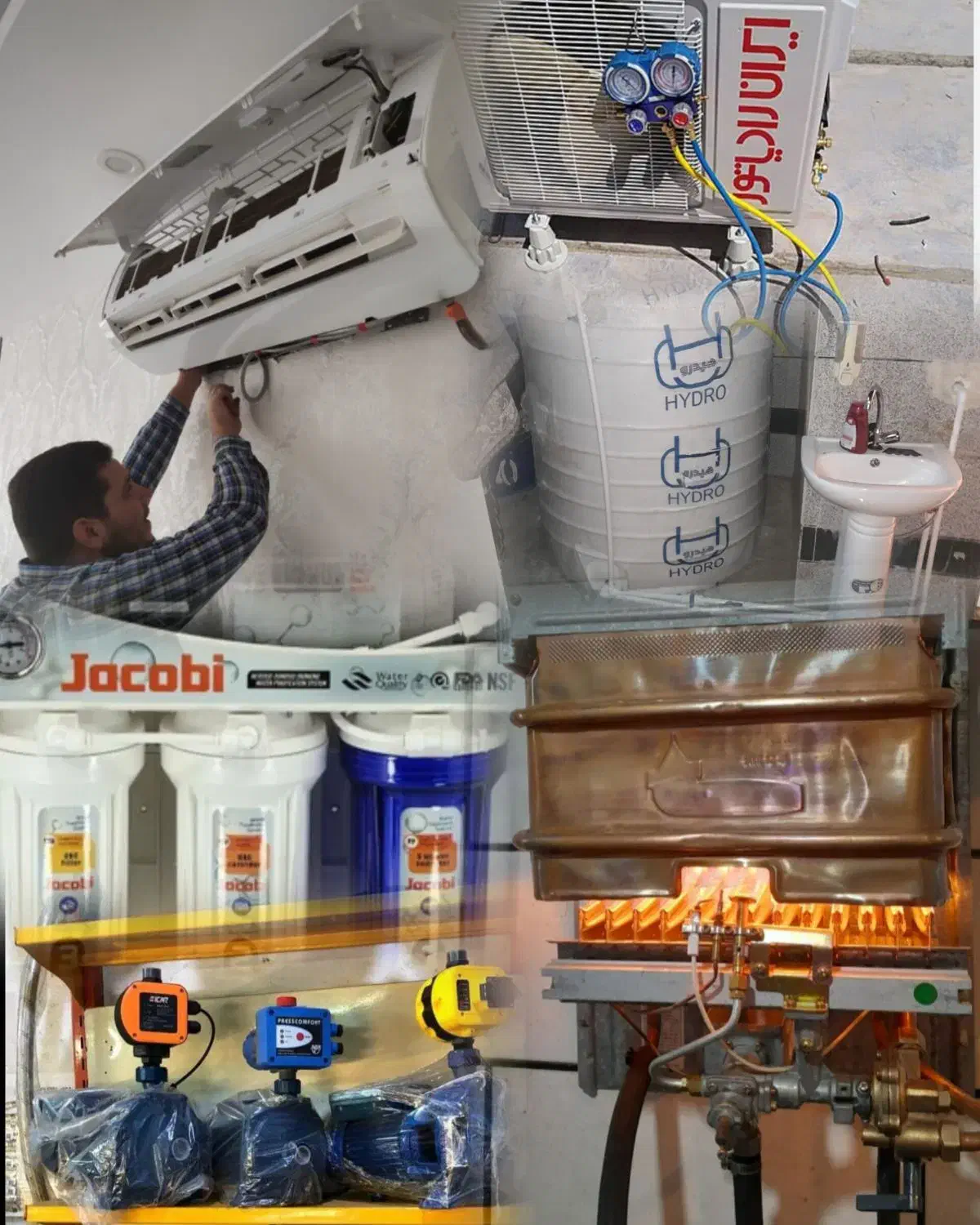 نصب تعمیرات پمپ اب ابگرمکن تصفیه لوله کش کولرگازی|خدمات پیشه و مهارت|اهواز, پردیس|دیوار