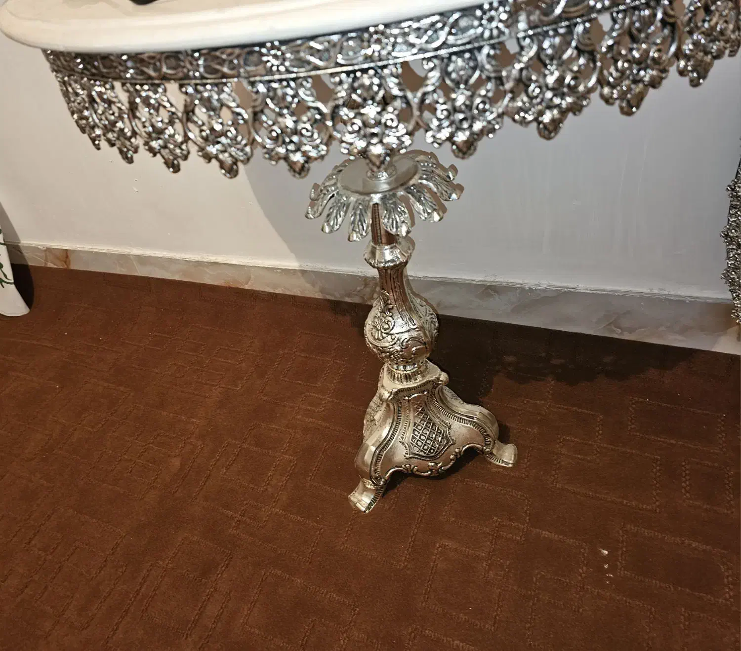 آیینه و شمعدان با پایه سنگی|صنایع دستی و سایر لوازم تزئینی|بروجن, |دیوار