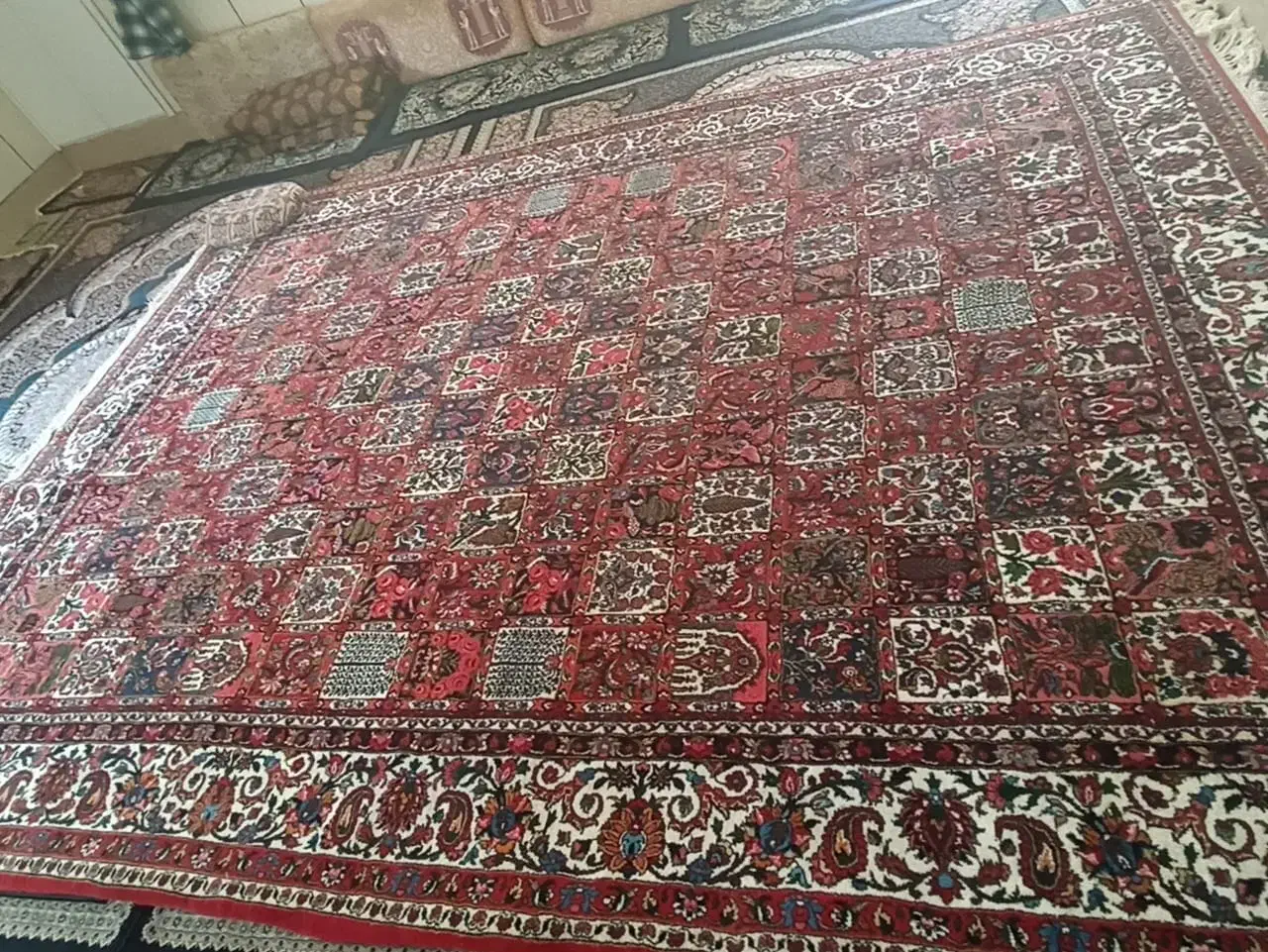 قالی دست بافت|فرش|لاران, |دیوار