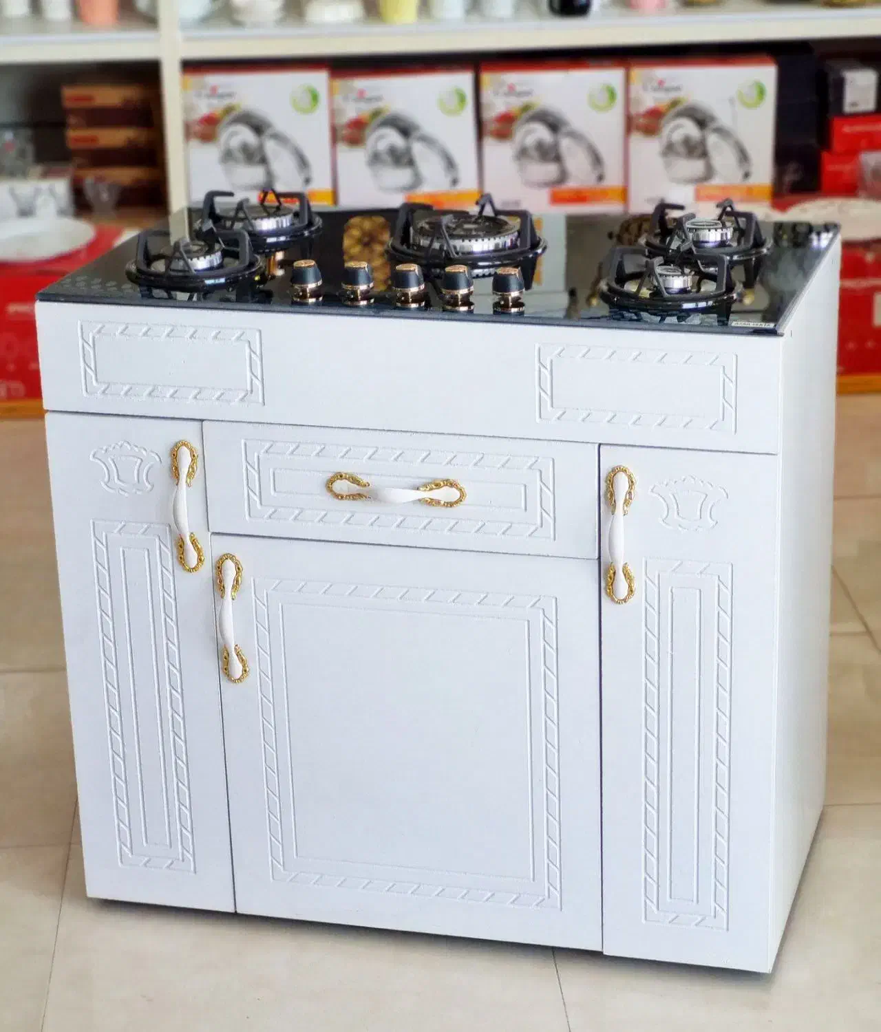 اجاق ۵ شعله MDF صفحه شیشه ای|اجاق گاز و لوازم برقی پختوپز|گنبد کاووس, |دیوار