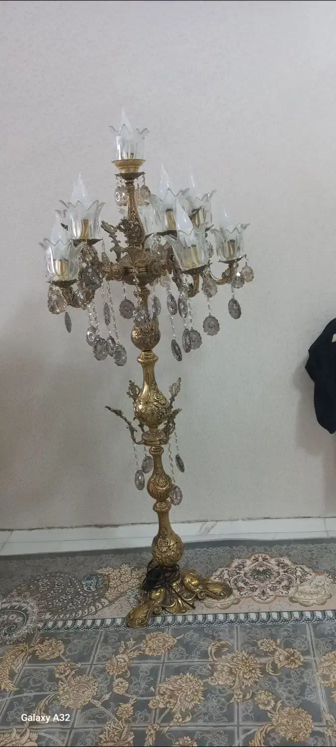 اینه کنسول برنجی به همراه اباژور و ساعت|بوفه، ویترین، کنسول|کرج, گلشهر|دیوار