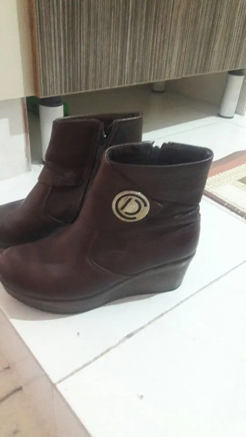 کفش نیم پوتین چرم|کیف، کفش، کمربند|سهند, |دیوار