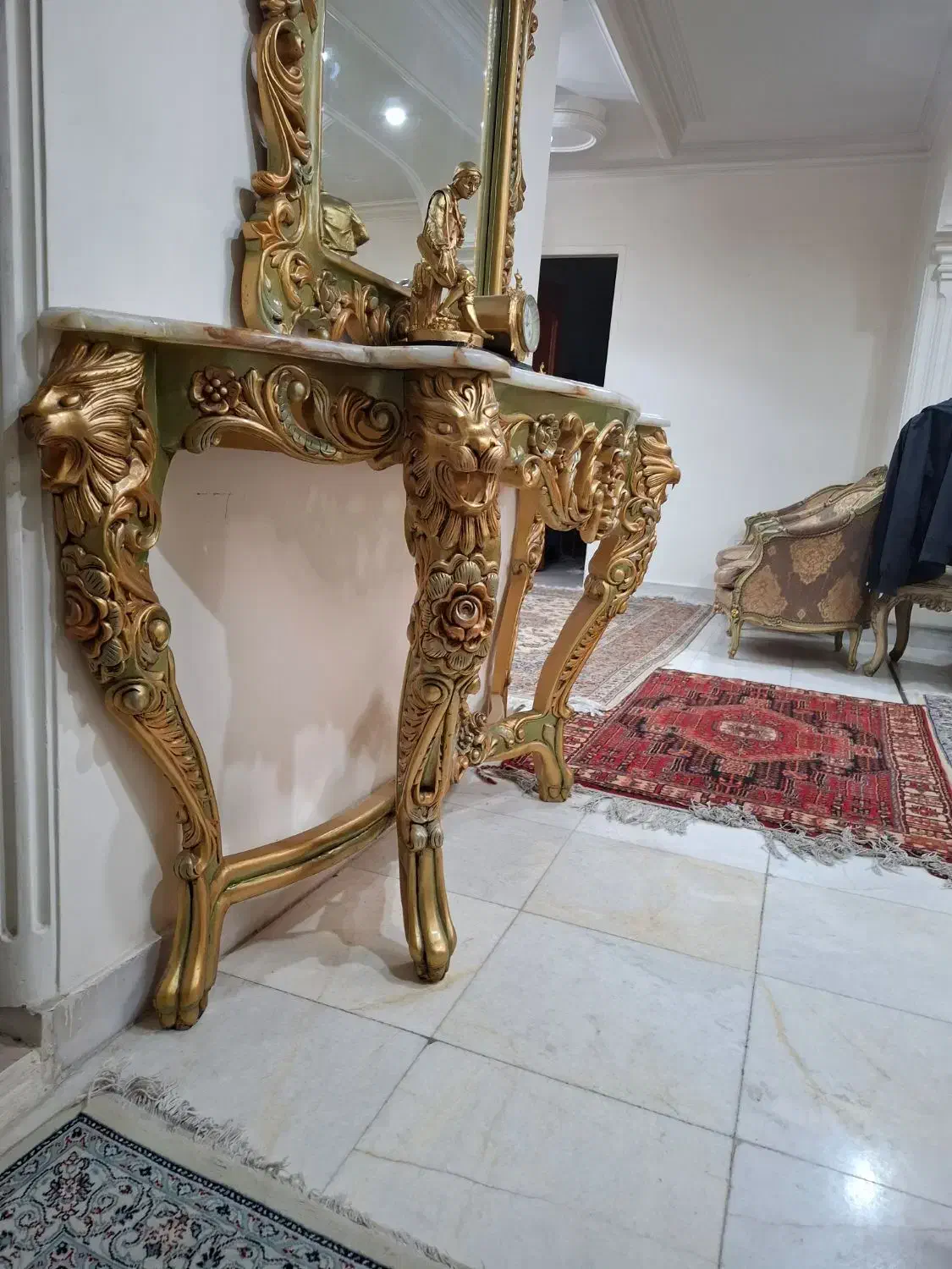 آیینه کنسول چوب|بوفه، ویترین، کنسول|تهران, ایوانک|دیوار