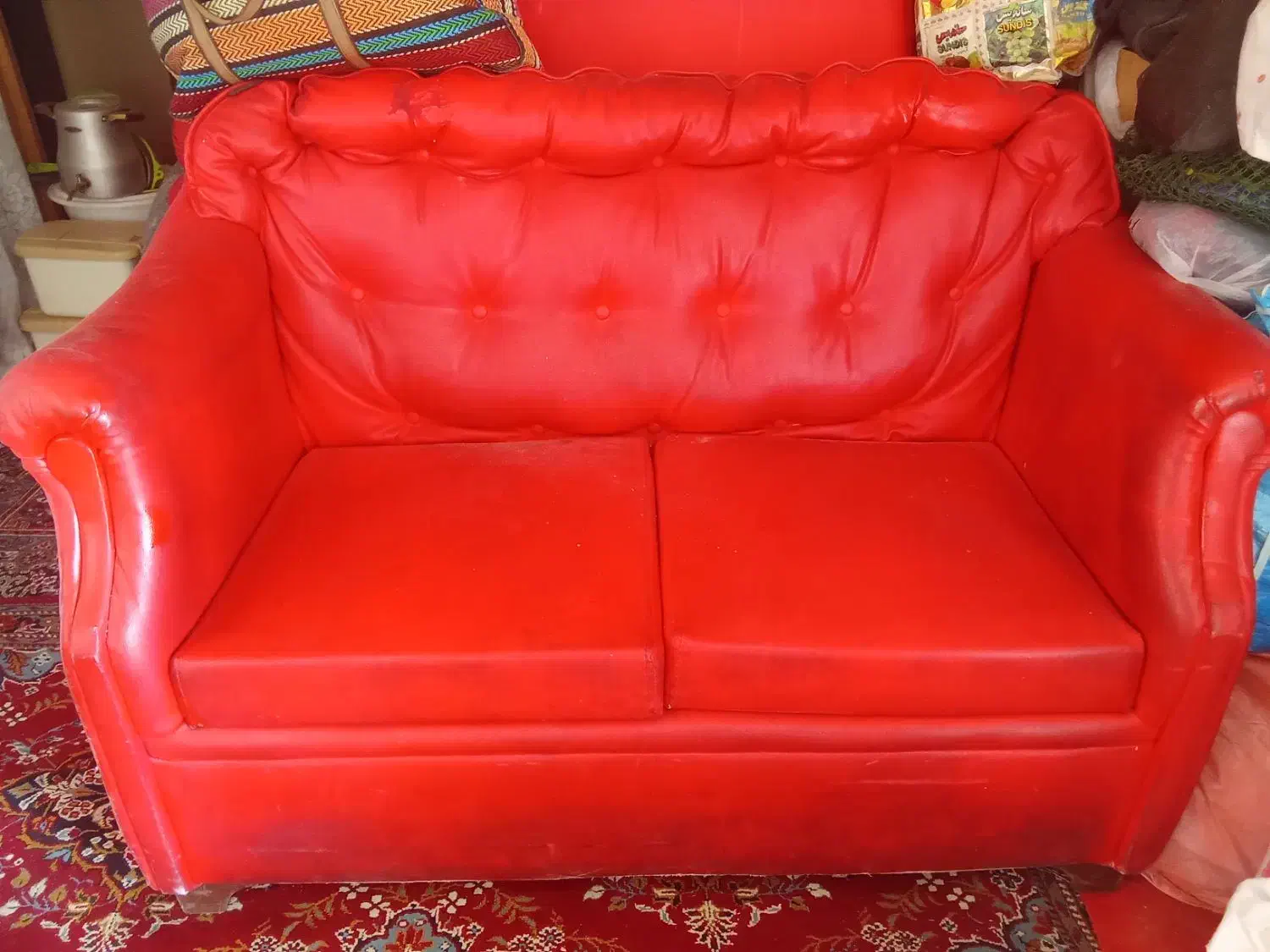 5عدد مبل چرم دونفره فقط 2میلیون تومان|مبلمان خانگی و میز عسلی|سمنان, |دیوار