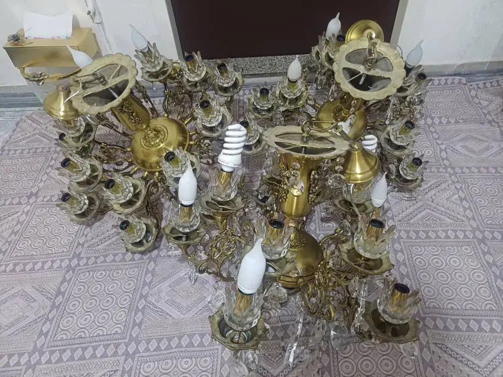 ۳عدد لوستر برنجی|لوستر و چراغ آویز|ری, سیزده آبان|دیوار