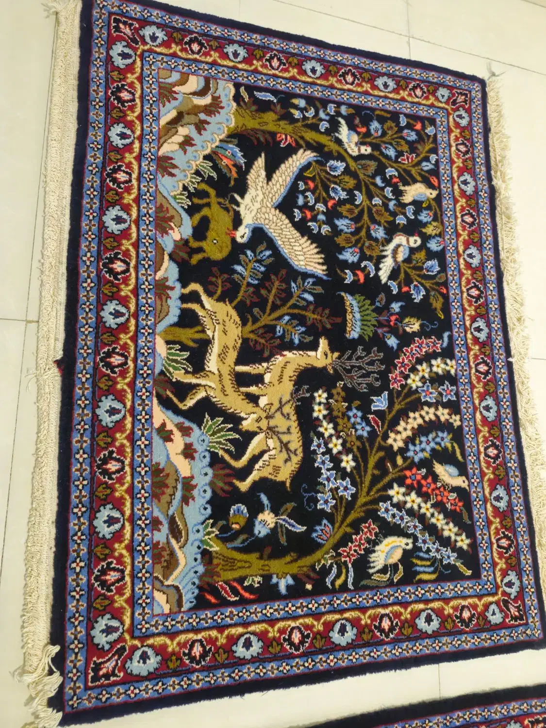 دو عدد قالیچه دستبافت کرک ریز کاشان|فرش|تهران, مجیدیه|دیوار