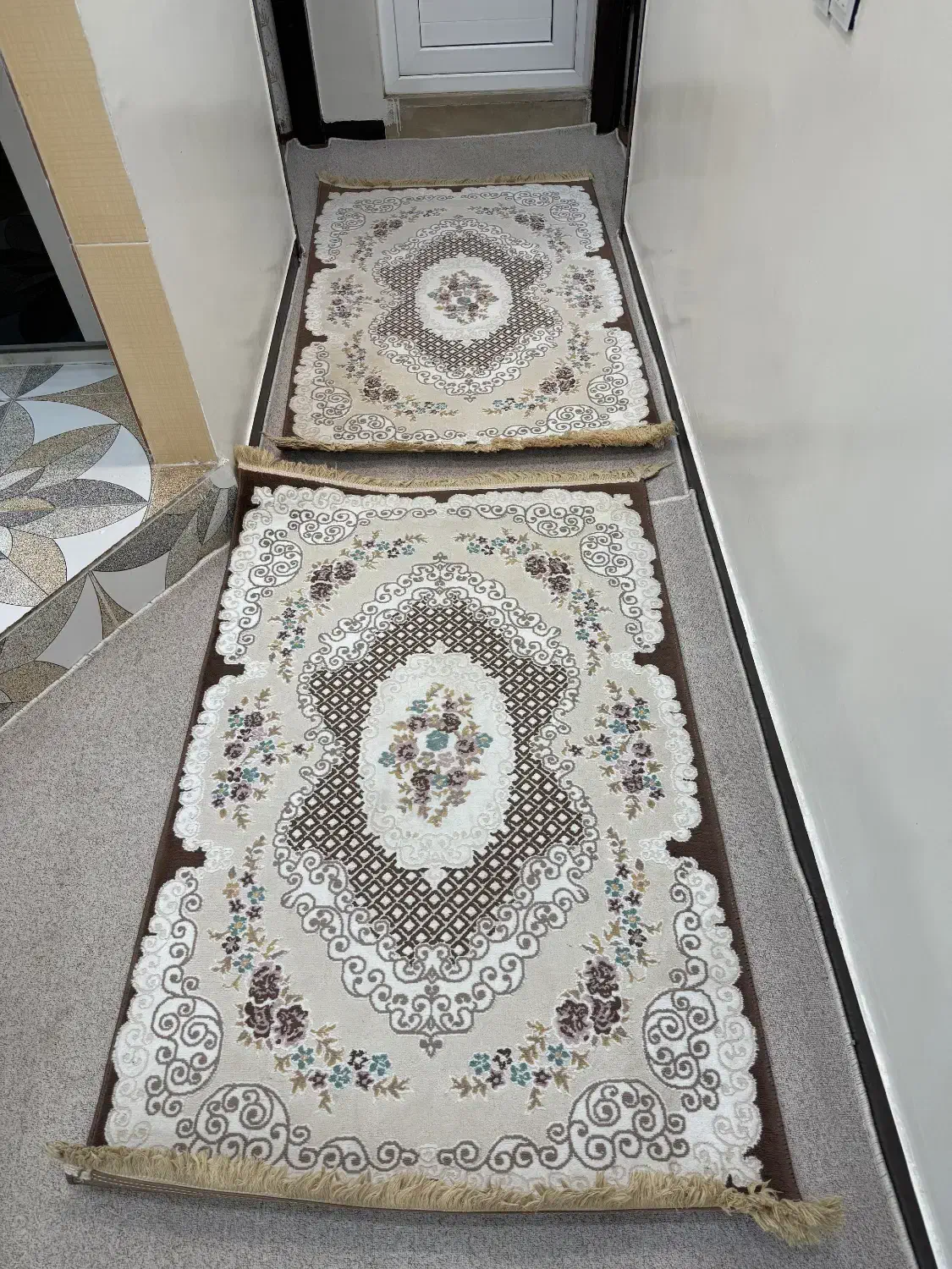 دو عدد قالیچه گلیمی ست|گلیم، جاجیم، گبه|شوشتر, |دیوار