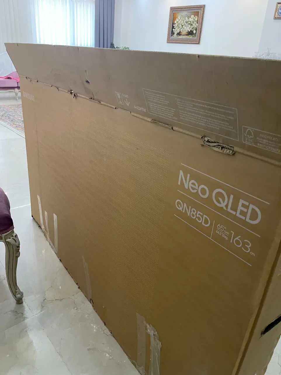 کارتن خالی سامسونگ qn85d کارتن تلوزیون ۶۵ اینچ|تلویزیون و پروژکتور|تهران, گلستان (شهرک راه آهن)|دیوار