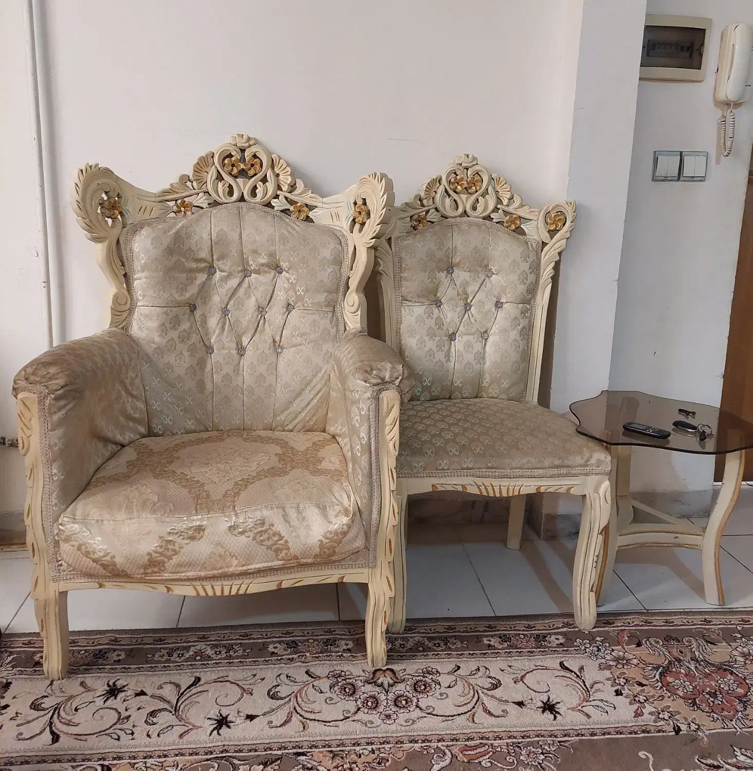 یک دست مبل ۹ نفره سلطنتی|مبلمان خانگی و میز عسلی|کرمانشاه, |دیوار