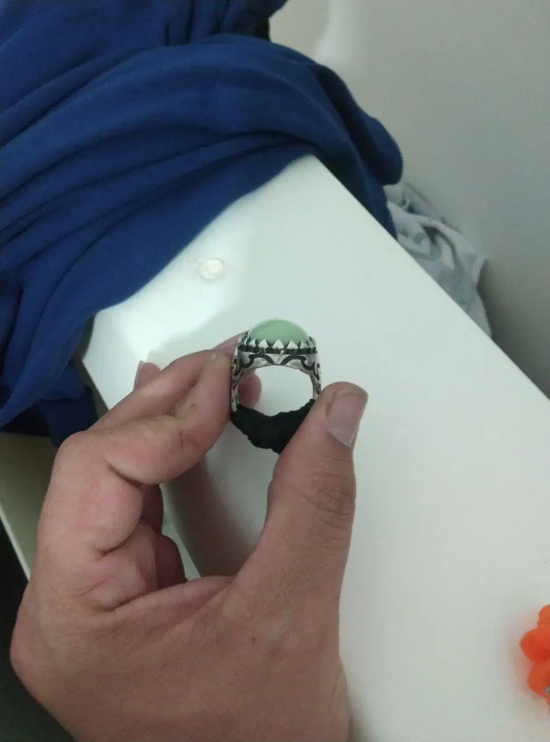 انگشتر نقره با نگین شب نما و زیبا|زیورآلات و اکسسوری|سرپل ذهاب, |دیوار