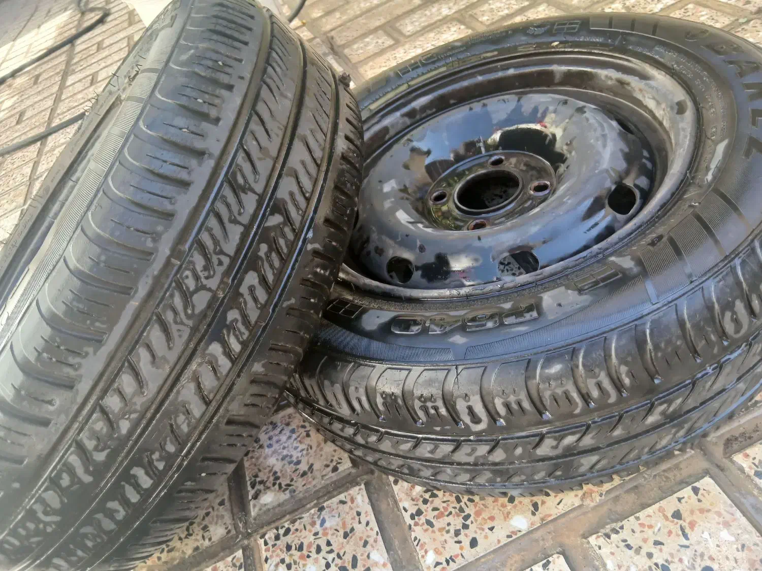 ۲حلقه رینگ و لاستیک ۱۴ پژو|قطعات یدکی و لوازم جانبی|مشکین‌دشت, |دیوار