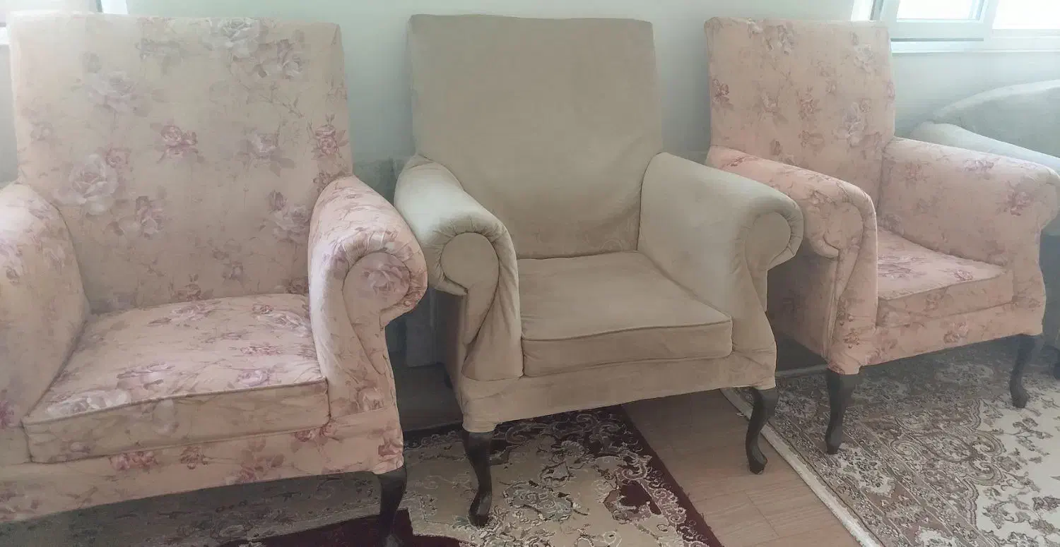 مبل تک نفره چهار عدد|مبلمان خانگی و میز عسلی|شوط, |دیوار