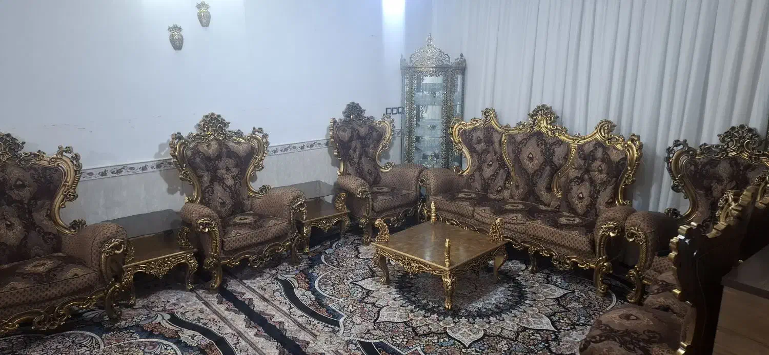 مبل سلطنتی تمام چوب|مبلمان خانگی و میز عسلی|نسیمشهر, |دیوار