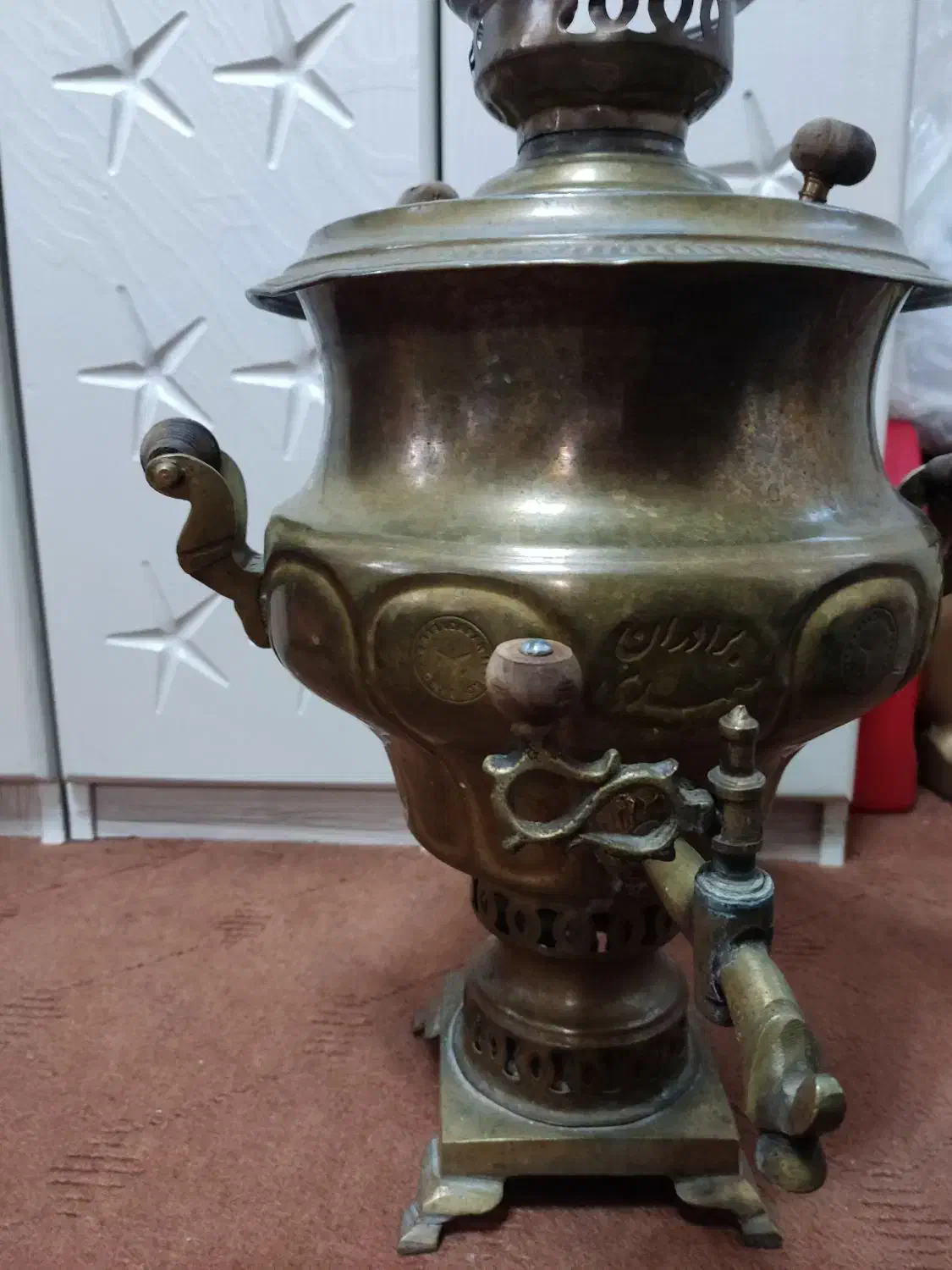 سماور ذغالی برنجی قدیمی|سماور، چایساز، قهوهساز|تبریز, |دیوار
