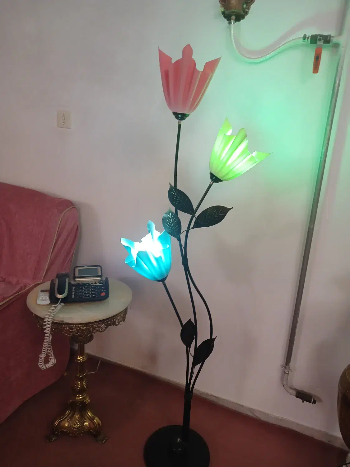 آباژور طرح گل|چراغ خواب و آباژور|بناب, |دیوار
