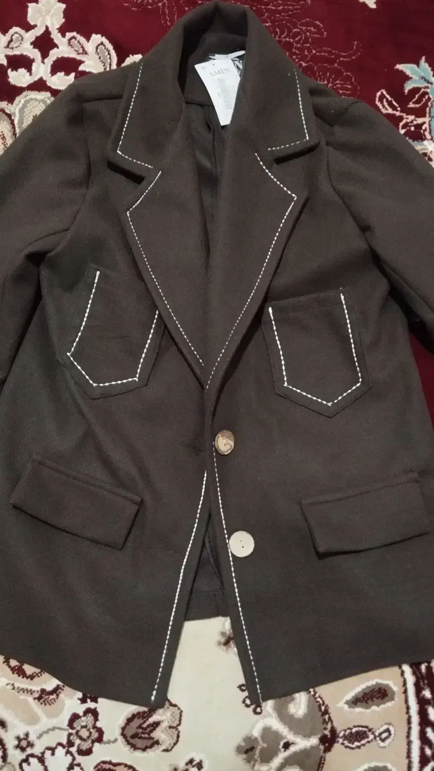 پالتو فوتر قهوه ای رنگ|لباس|دهدشت, |دیوار